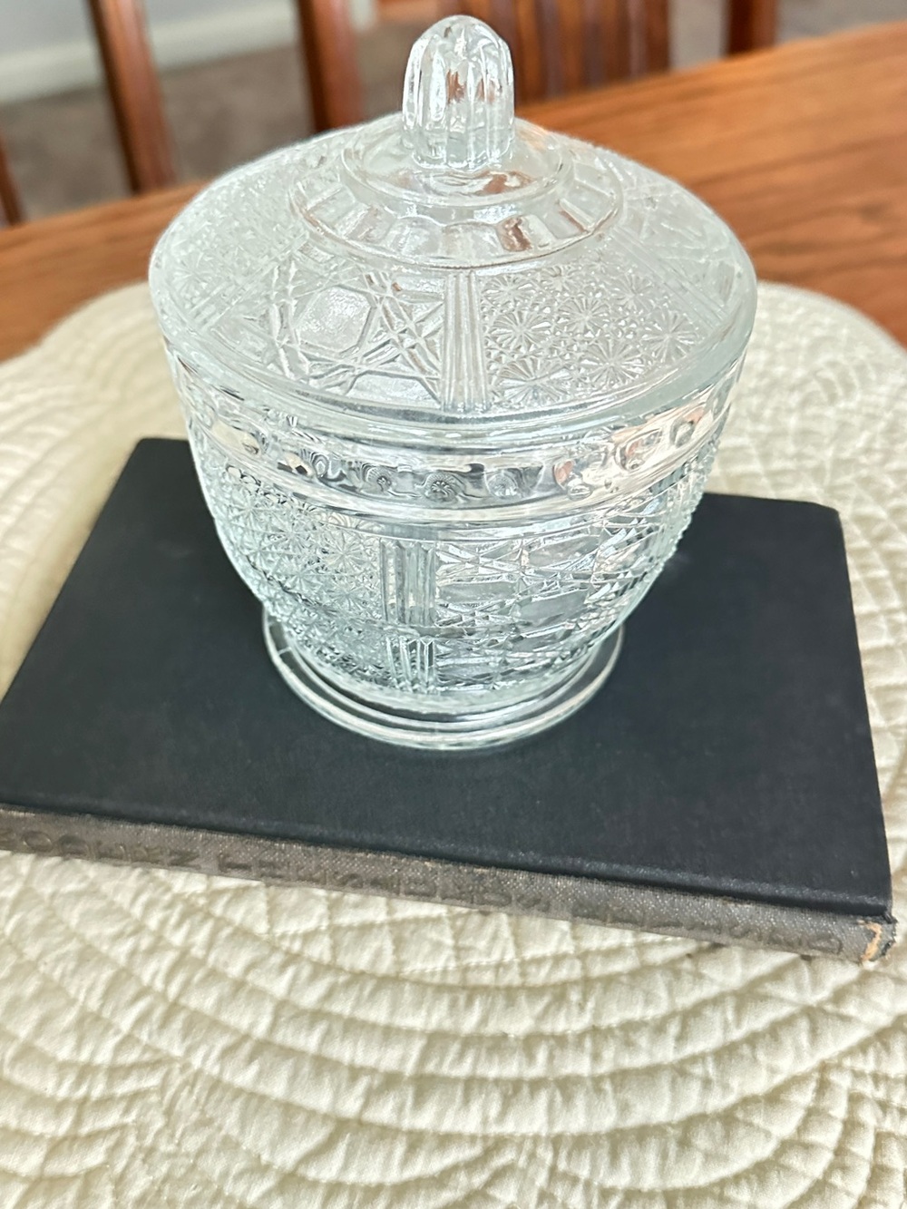 Vintage Clear Indiana Glass Co. Lidded glass Candy Dish